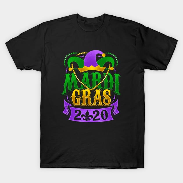 Mardi Gras 2020 Fleur de Lis Beads Souvenir T-Shirt by SomedayDesignsCo